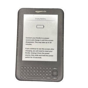 Amazon Kindle 3rd Gen D00901 WiFi eReader 6” E Ink AS-IS Battery Issue